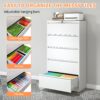 Modern 5 Drawer Steel Lateral File Cabinet With Lock, Metal Filing Cabinet For Home And Office - Gunmetal Black - Image 6