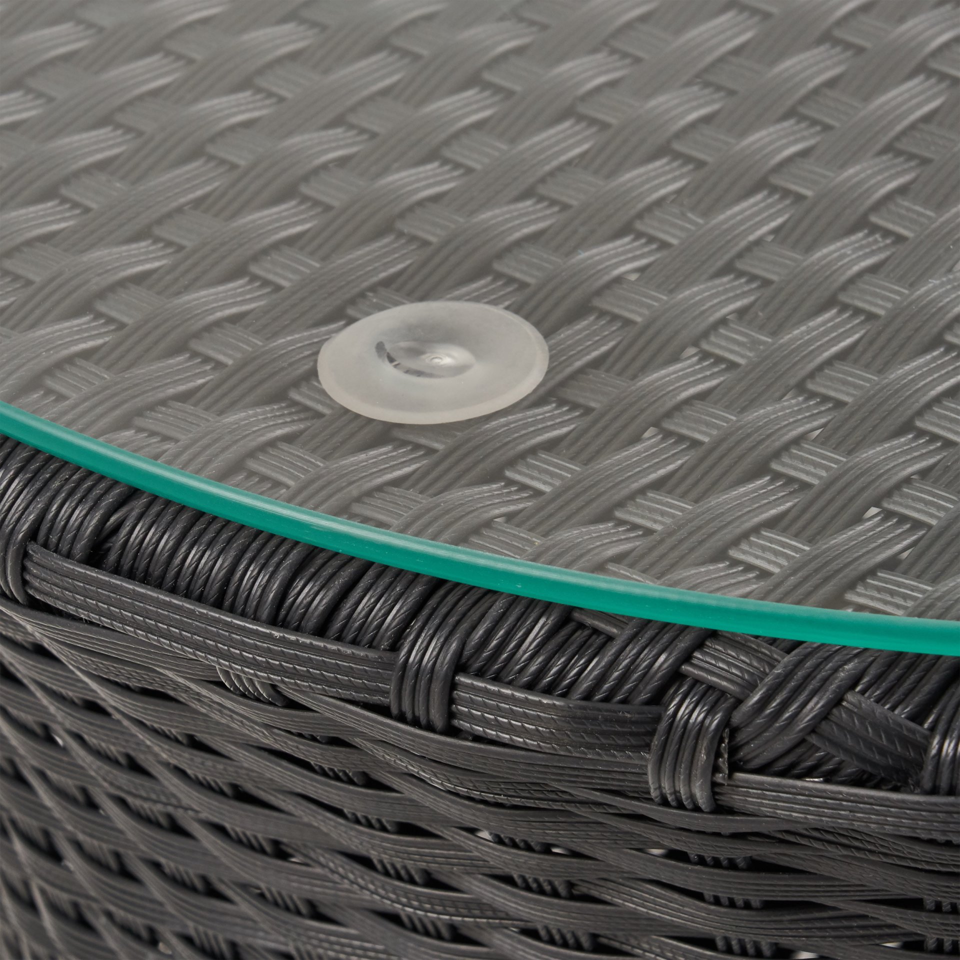 Kono - Outdoor 3 Pieces Chat Set With Cushions And Tempered Glass Tabletop - Black / Ivory - Image 16