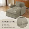 Modern Sofa Modular Sofa Couch Upholstered L - Shape Sectional Sofa With Side Storage Pockets For Living Room - Brown - Image 6