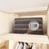 Portable Wardrobe Closet Storage Organizer With 12 Magnetic Doors, 12 Cubes & Hanging Rod - White - Image 11