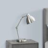 Lighting, Table Lamp, USB Port Included, Nickel Metal, Nickel Shade, Modern - Silver - Image 3