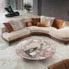 Coffee Table, Polished Surface, Genuine Stone, Designer Living Room Table - Pink - Image 5