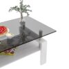 Modern Rectangular Coffee Table With Tempered Glass Top Layer, Table For Living Room - Gray - Image 5
