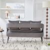 Open Back Loveseat Settee With 3 Pillows - Charcoal - Image 7