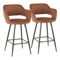 Margarite - Contemporary Counter Stool (Set of 2) - Black / Brown