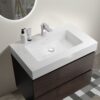 Alice - 30" Bathroom Vanity With Sink, Large Storage Wall Mounted Floating Bathroom Vanity For Modern Bathroom, One-Piece Sink Basin Without Drain And Faucet - Walnut / White - Image 3