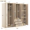6 Doors Wardrobe Storage For Bedroom, With Big Drawers - Brown - Image 17