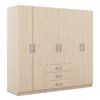 6 Doors Wardrobe Storage For Bedroom, With Big Drawers - Brown - Image 4