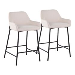 Daniella - Industrial Fixed Height Counter Stool (Set of 2) - Black / Cream