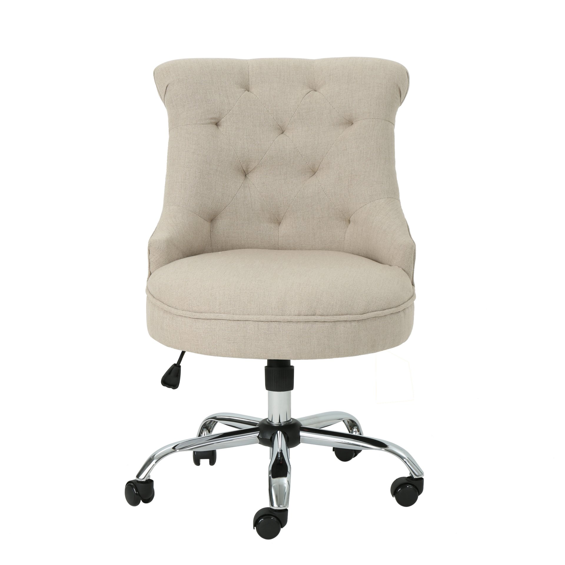 Fidelity - Upholstered Office Chair With Sloped Arms And Rolled Backrest - Wheat / Chrome - Image 4