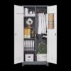 Metal Storage Cabinets, Cleaning Tool Cabinet With Locking Door, Tall Broom Tool Organizer, Large Storage Cabinet For Kitchen - Gray / White - Image 22