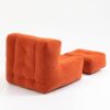 Fluffy Bean Bag Chair, Comfortable Bean Bag For Adults And Children, Super Soft Lazy Sofa Chair With Memory Foam And Ottoman, Indoor Modern Focus Bean Bag Chair For Living Room, Bedroom, Apartment - Red - Image 13