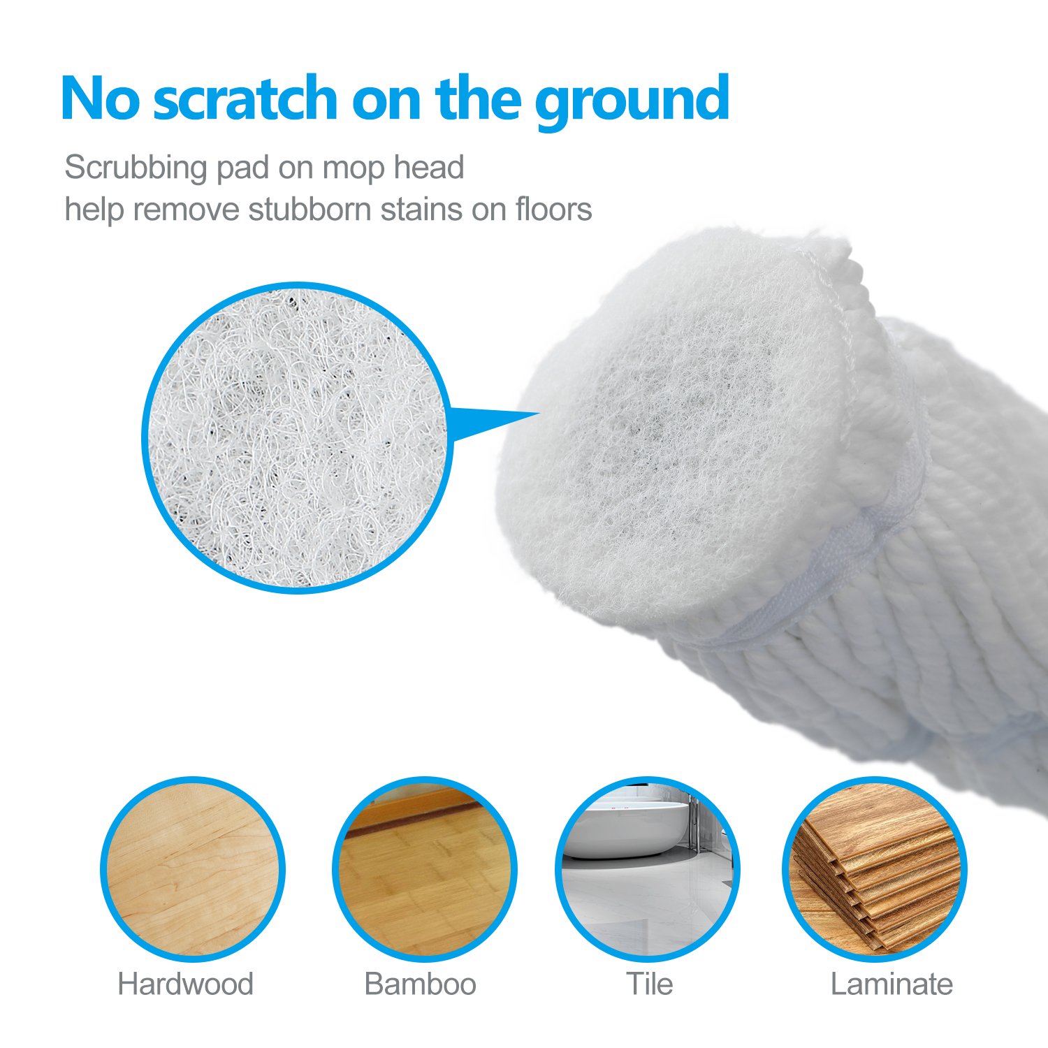 Ultra Fine Fiber Twist Mop With 57.5 Inch Long Handle For Dry And Wet Floor Cleaning - Red - Image 6