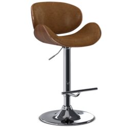 Marana - Bentwood Adjustable Swivel Bar Stool - Deep Tan