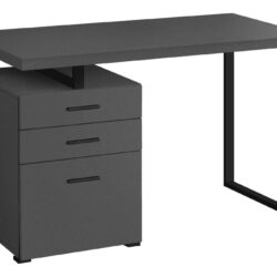 Computer Desk For Home Office, Laptop, Left, Right Set - Up, Storage Drawers, Contemporary / Modern - Gray