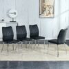 Modern Middle Ages Style Dining Chairs WithCushions And Metal Legs (Set of 4) - Black - Image 4