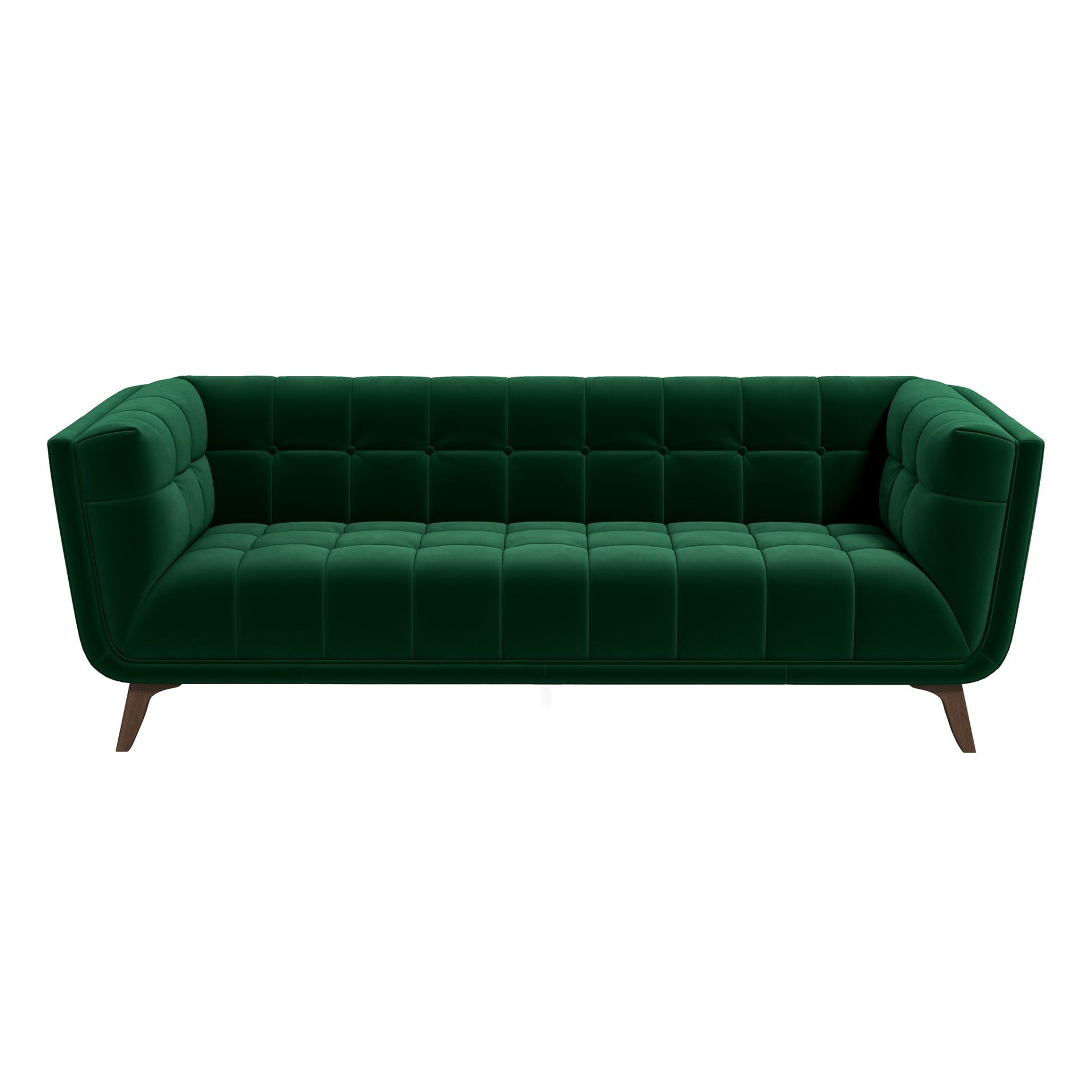 Addison - Large Velvet Sofa - Dark Green / Green - Image 8