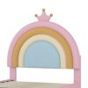 Twin Size Upholstered Rainbow Design Bed, Velvet Princess Platform Bed With Storage Drawer, No Box - Spring Needed - Colorful / Pink - Image 10
