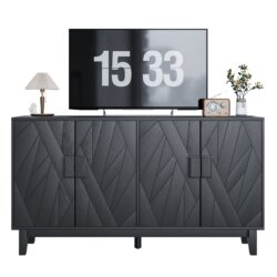 Modern Style Buffet Cabinet, Storage Side Cabinet Buffet Cabinet, Medieval Modern Multifunctional Decorative Cabinet Suitable For Living Room, Dining Room, Entrance, Corridor, Kitchen - Black