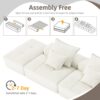 Modern Oversized Modular Sectional Sofa With 2 Ottoman And 2 Seat, Sparkling Chenille Fabric Soft Cushion Sofa With 4 Pillows, 4 Pieces Diy Combination Tufted Sofa, No Assembly Required - Beige - Image 19