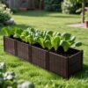 Indoor / Outdoor Rectangular Plastic Planting Box Kit For Vegetables, Herbs, Flowers & Succulents, Coffee, Polypropylene, 62.80" - Coffee - Image 10