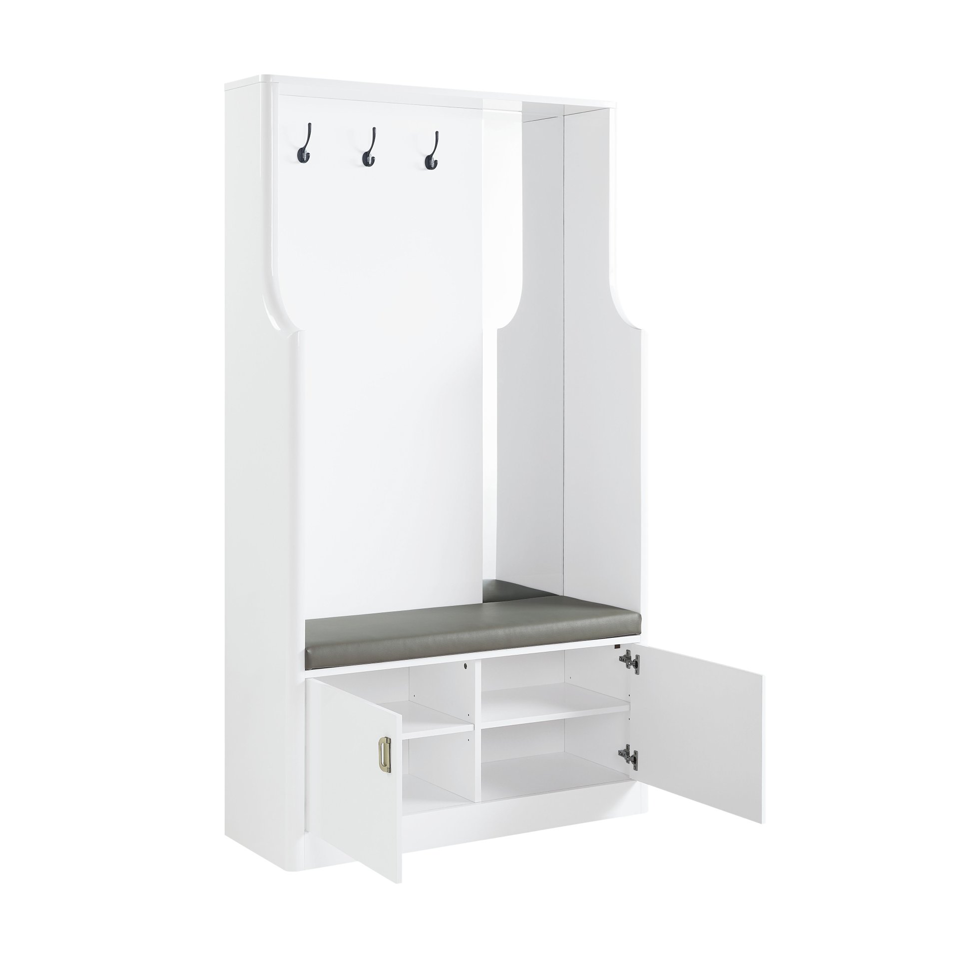 Buck II - High Gloss Hall Tree - White - Image 4