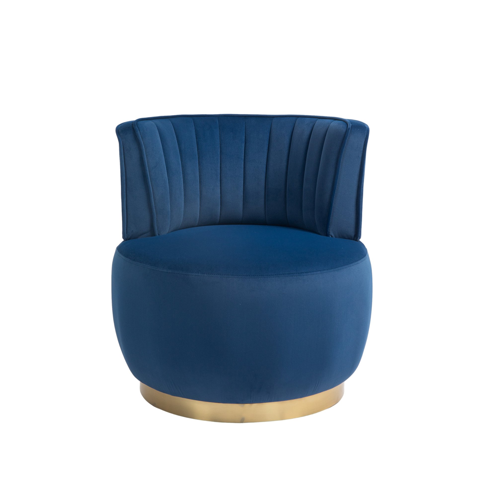 Coolmore - Swivel Barrel Chair, 360 Degree Swivel Accent Sofa Chair With Soft Velvet - Navy - Image 10