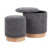 Marla - Contemporary Nesting Ottoman Set - Natural / Black - Image 3