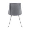 Modern Velvet Dining Chairs, Upholstered Accent Chairs With Chrome Legs For Home And Kitchen - Gray - Image 14