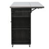 Outdoor Kitchen Island Fir Wood Kitchen Island With Stainless Steel Top, Ample Storage Space, Towel And Spice Racks And A Bottle Opener For Outdoor - Black - Image 21