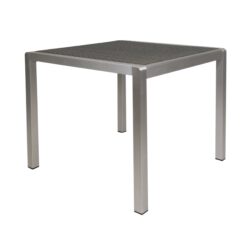 Fizz - Outdoor Square Dining Table With Aluminum Frame - Gray / Silver