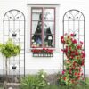 4 Pack Garden Metal Trellis Rustproof Trellis For Climbing Plants Outdoor Flower Support - Black - Image 12