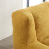 Modern Indoor Fluffy Bean Bag Chair With Memory Foam And Ottoman Super Soft Velvet - Yellow - Image 4