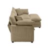 Retro Modern Corduroy 2 Seater Sofa With Ottoman Cozy For Small Spaces - Tan - Image 9
