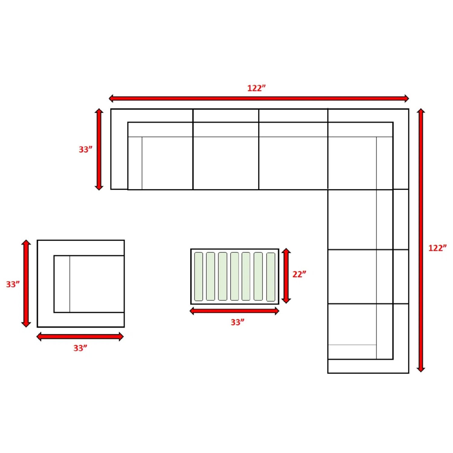 7 Person Seating Group With Cushions - Brown - Image 3