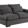 Tatman - Linen Blend Sectional With 2 Ottomans - Dark Gray - Image 2