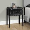 Accent Table, Side Marble Look Versatile Placement - Black - Image 3