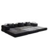Convertible Floor Sofa Bed With Fixed Shape Frame, Boneless Modular Sectional Sofa, For Living Room - Black - Image 17