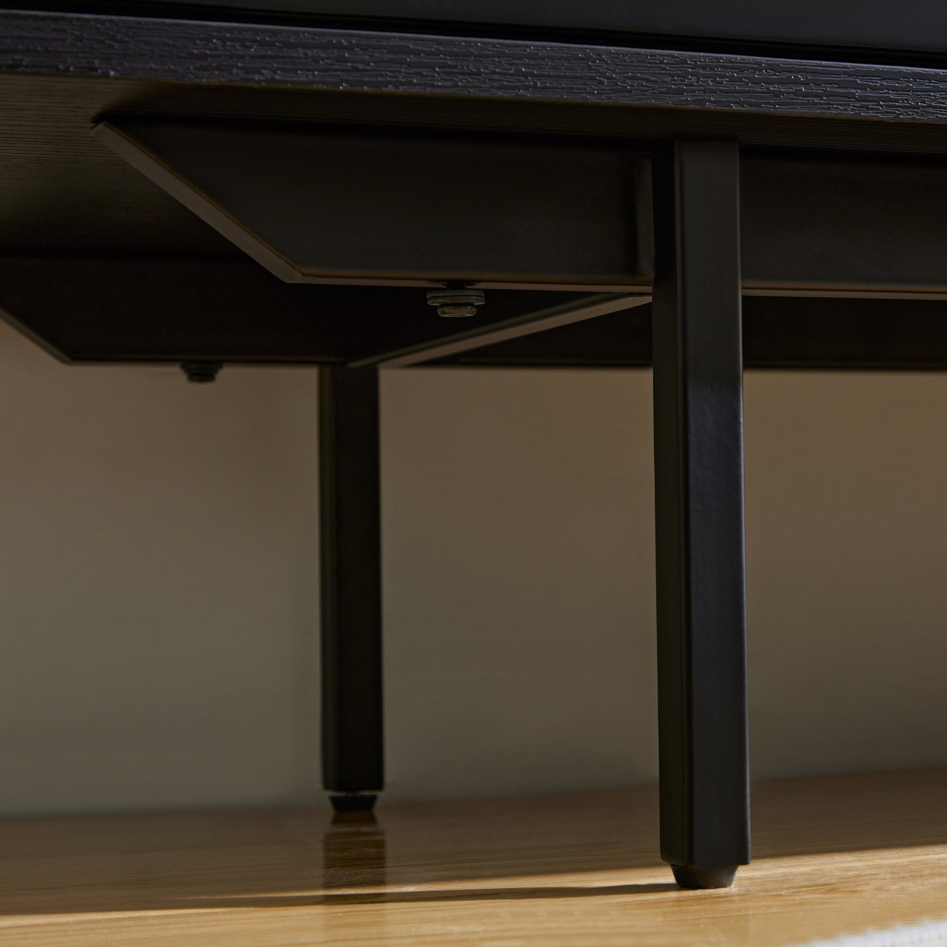 Oak Board Cabinet, The Middle Layer Board On Both Sides Of The Cabinet Can Be Adjusted, The Furnace Is Embedded In The Middle Grid With The Remote Control - Black - Image 9