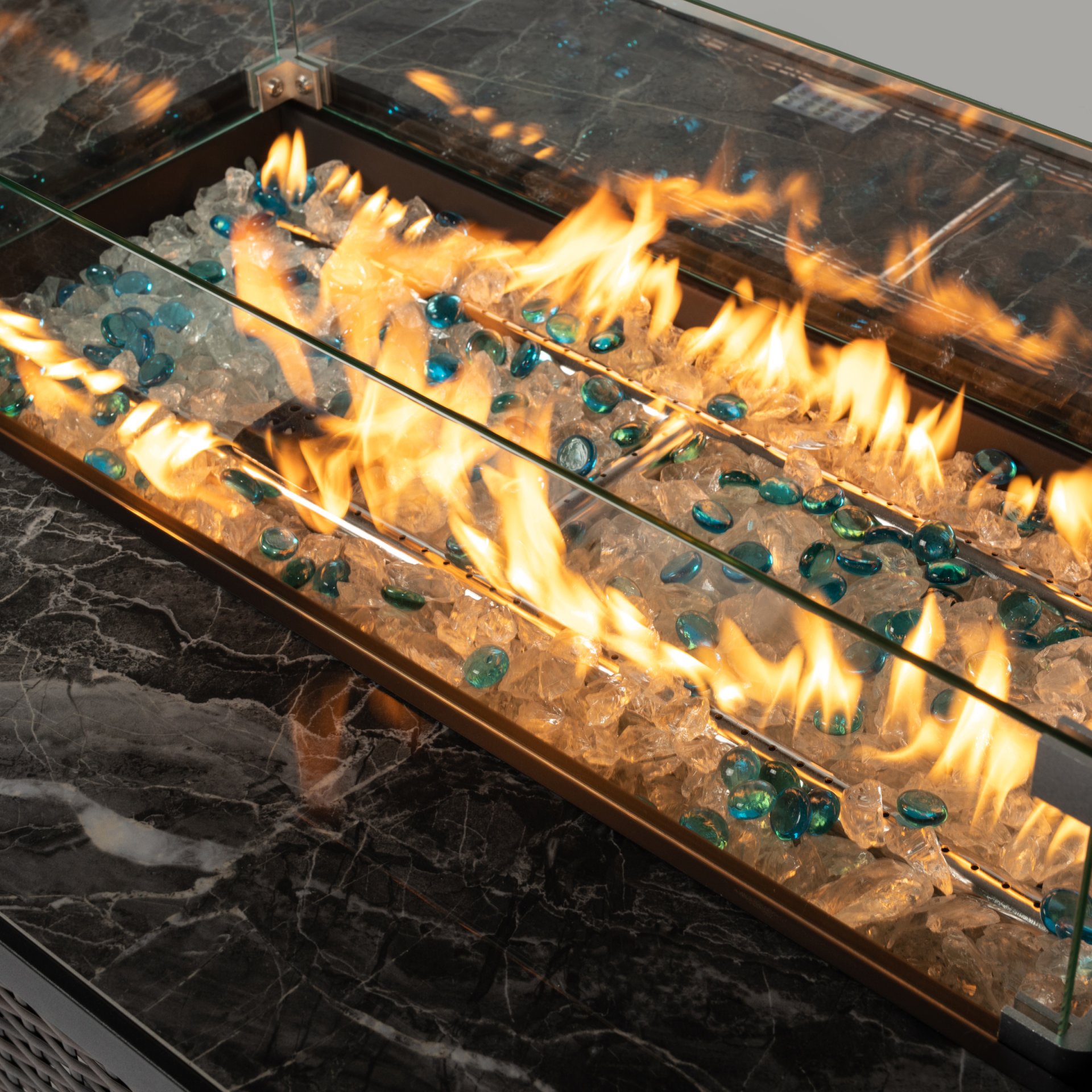 44" Outdoor Fire Pit Table, Propane Fire Table With Ceramic Tabletop Gas Fire Table - Espresso - Image 9