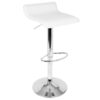 Ale - Contemporary Adjustable Barstool (Set of 2) - White - Image 2