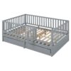 Full Size Daybed With Fence Guardrails And 2 Drawers - Gray - Image 9