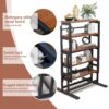 Multifunction Convertible Dining Table, Free Switch Space Saving Table Shelf For Home And Studio - Mahogany - Image 4