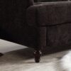 Mid Century Modern Chenille Fabric Loveseat Sofa With Brown Wood Feet, 2 Seat Upholstered Couch For Living Room Or Bedroom - Black - Image 12
