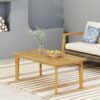 Outdoor Rectangular Coffee Table - Brown - Image 2
