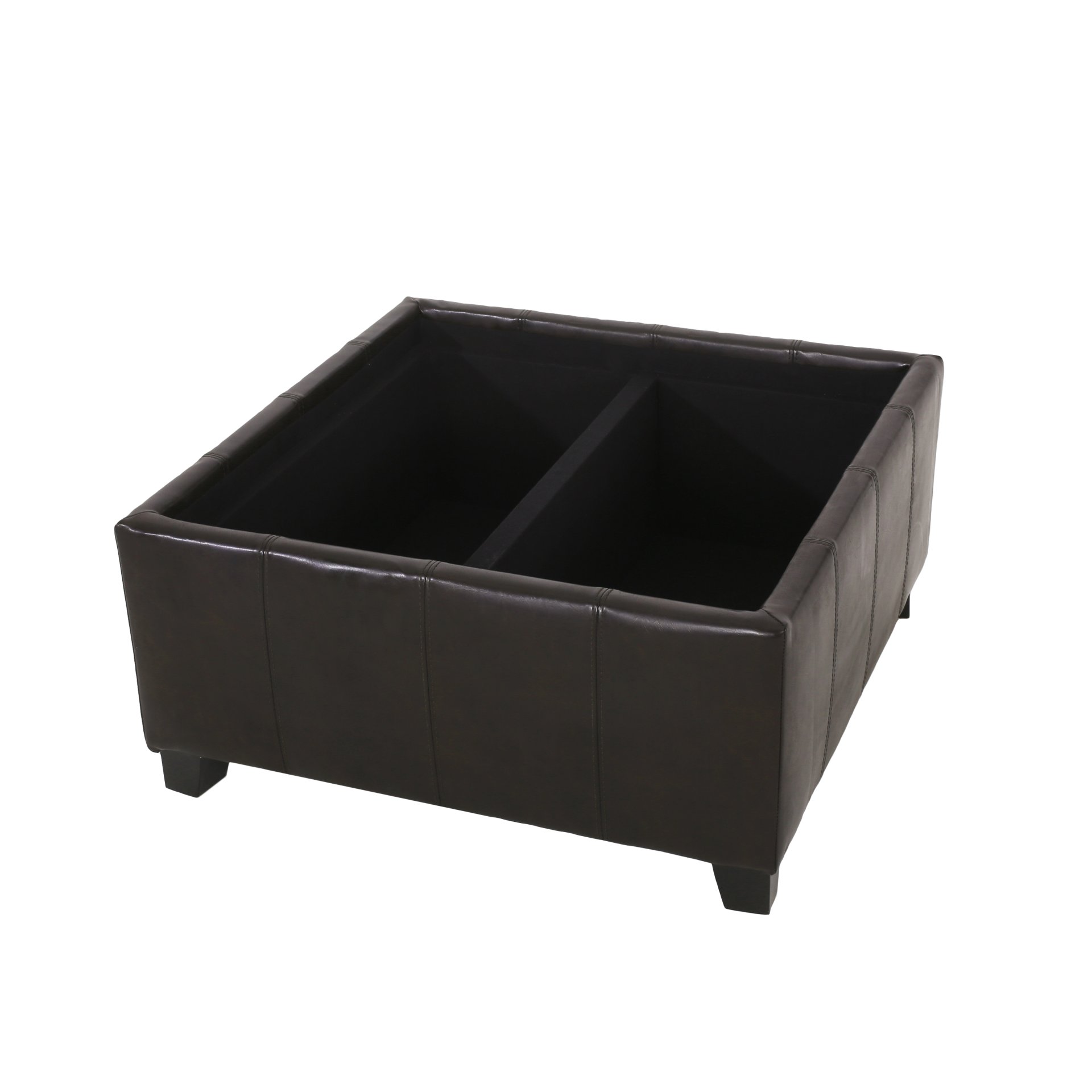 Contemporary Ottoman With Storage And Tray Tops - Brown - Image 8