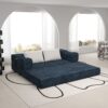 Convertible Couch Bed With 2 Pillows, 3 Seat Folding Floor Couch & King Size Bed Mattress, Diy Combination - Blue - Image 4