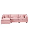Contemporary Modular Sectional Sofa L Shaped 3 Seater With Movable Ottoman 105 Inch - Pink - Image 14