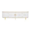 Modern TV Stand For TVs Up To 80", Entertainment Center With 4 Drawers And 1 Cabinet, Wood TV Console Table With And Handles For Living Room - White - Image 11