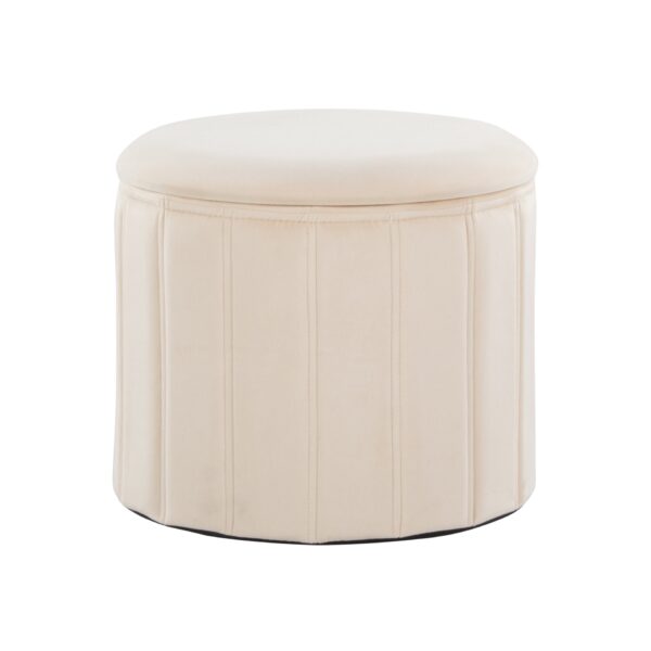Lindsey - Contemporary & Glam Folding Storage Ottoman - Cream
